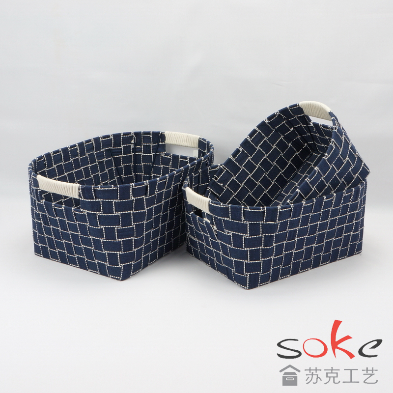 cotton strap woven storage basket 