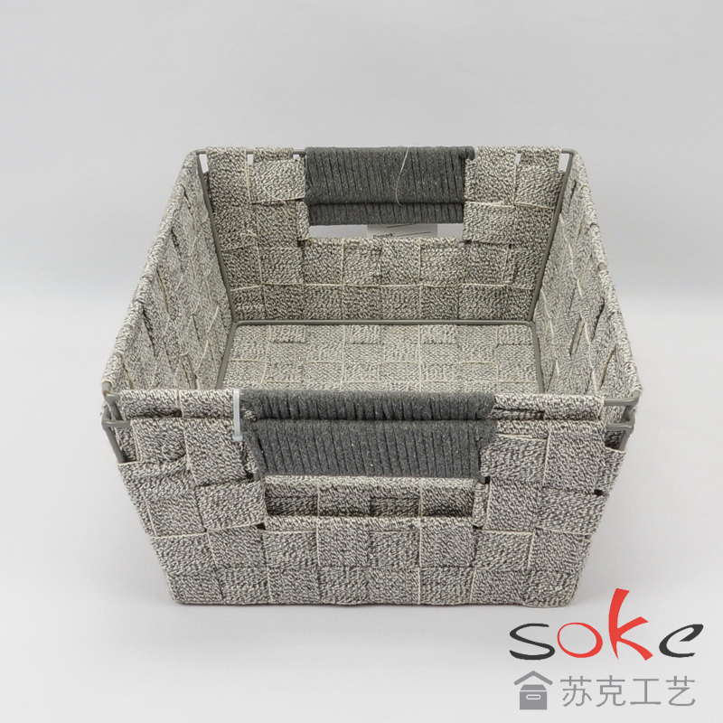 cotton strap woven storage basket 