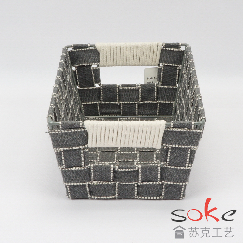 cotton strap woven storage basket 