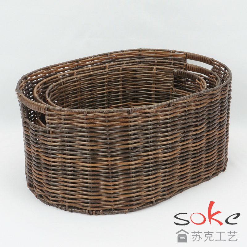 PE Pipe Woven Storage Basket set of 3