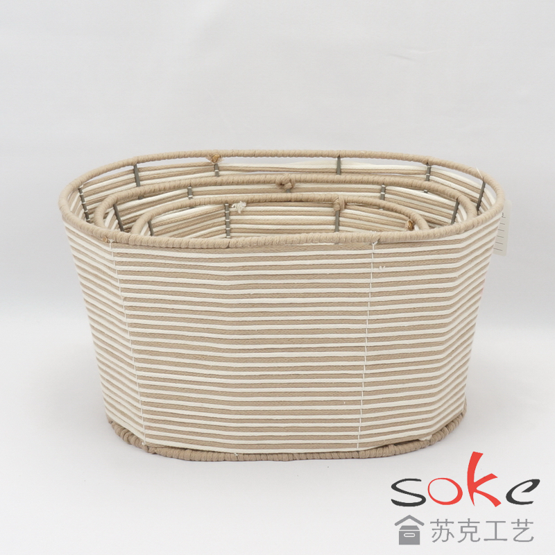 Cotton Rope Hand-Woven Basket
