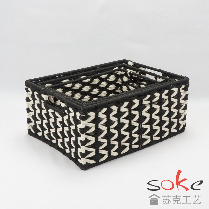 Cotton Rope Hand- Woven Basket